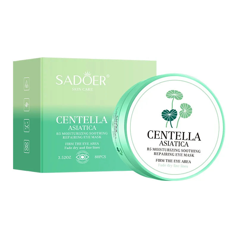 80 unidades SADOER Centella Crystal Collagen Eye Mask Antiarrugas, antiojeras, elimina bolsas de ojos, parches hidratantes para ojos