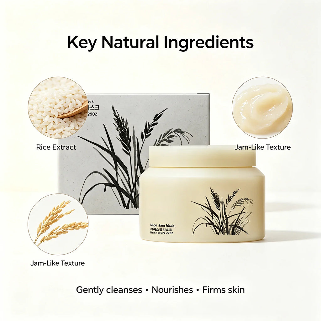 Mascarilla Facial de Arroz K-Beauty 🌾 — Limpieza Profunda, Hidratación y Tez Luminosa 150g
