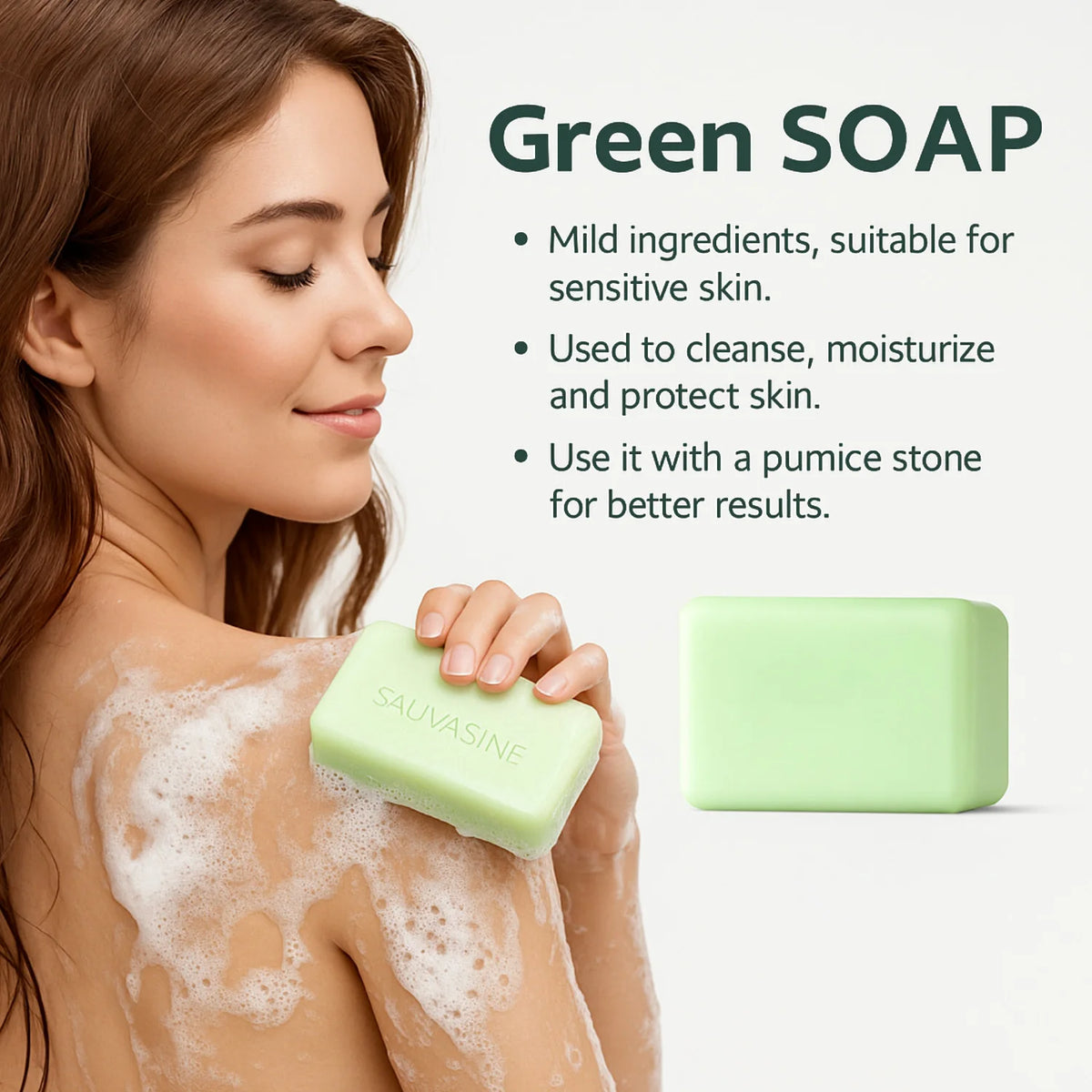 Jabón en barra de aceite de árbol de té para hombres y mujeres, limpieza profunda, calmante para piel seca, cuidado del mal olor corporal, exfolia y reafirma la piel, 100g