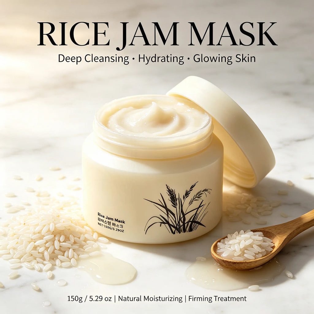 Mascarilla Facial de Arroz K-Beauty 🌾 — Limpieza Profunda, Hidratación y Tez Luminosa 150g