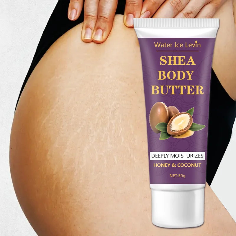 Shea-Butter-Körpercreme, 24-Stunden-Feuchtigkeitspflege, macht die Haut weicher und elastischer, strafft die Haut, nährende Körpermassage, geeignet für trockene, rissige, hellbeige Haut