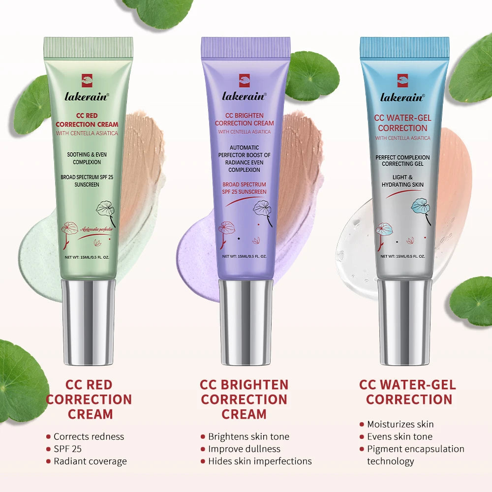 CC Cream Water-Gel K-Beauty lakerain 💧 — Teinte Adaptative, Centella Asiatica & Hydratation | 15ml | 3 Teintes