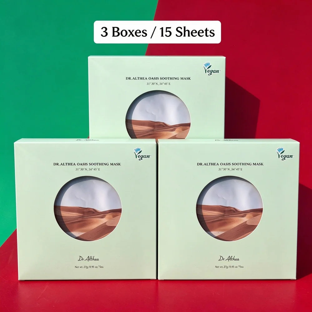 Mascarilla facial coreana vegana calmante Dr. Althea Oasis con extracto de Rosa de Jericó, hidratante, reparadora de rojeces y de la barrera cutánea para piel sensible