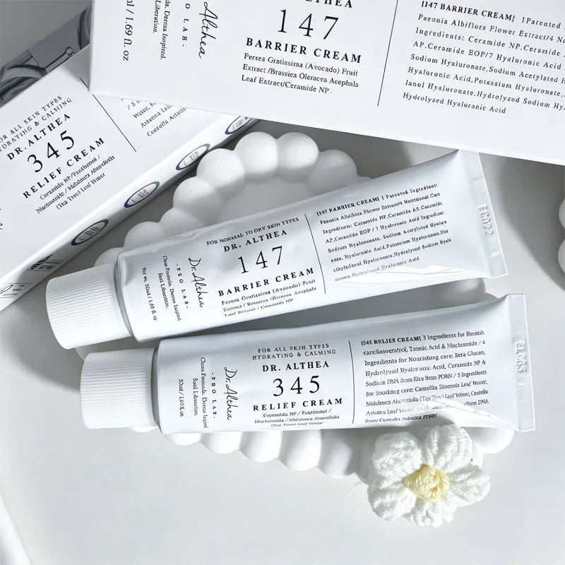Dr.Althea 147 & 345 Relief Cream, 345 Cream Spray 60ml & 100ml, Aqua Marine Jelly Mist, Marine Watery Cream, productos coreanos para el cuidado de la piel.