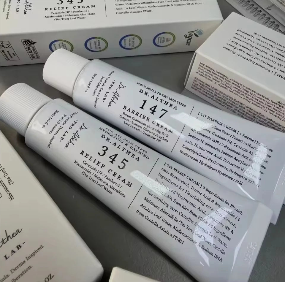 Dr. Althea Korean Original Skin Care 345 147 Moisturizing Face Cream Repair Hydrating Cream Mild Vitamin C Essence Skincare Set