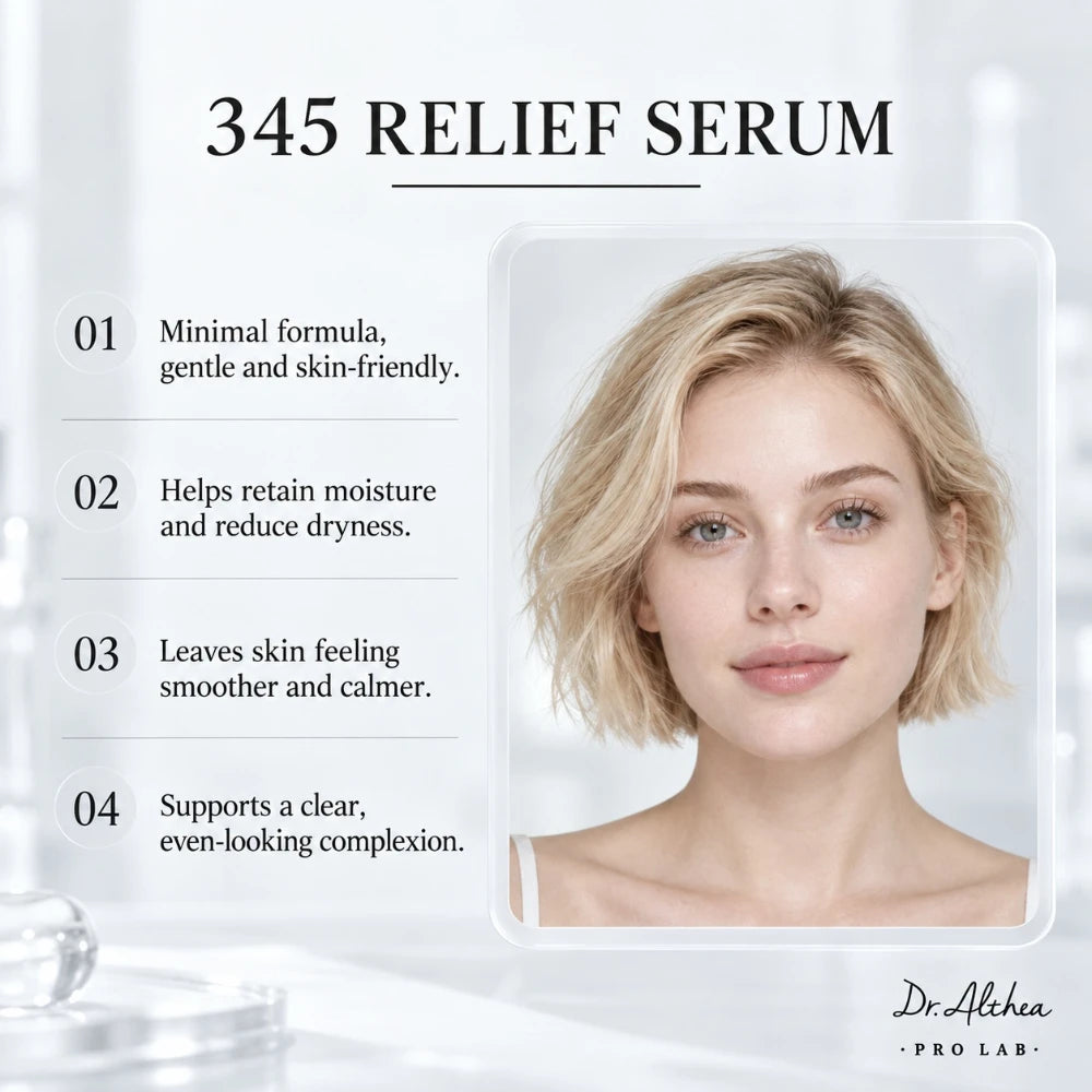 DR ALTHEA 345 Relief Serum 30ml Sérum calmante para piel sensible, imperfecciones, rojeces, árbol de té, ceramida, esencia hidratante no pegajosa