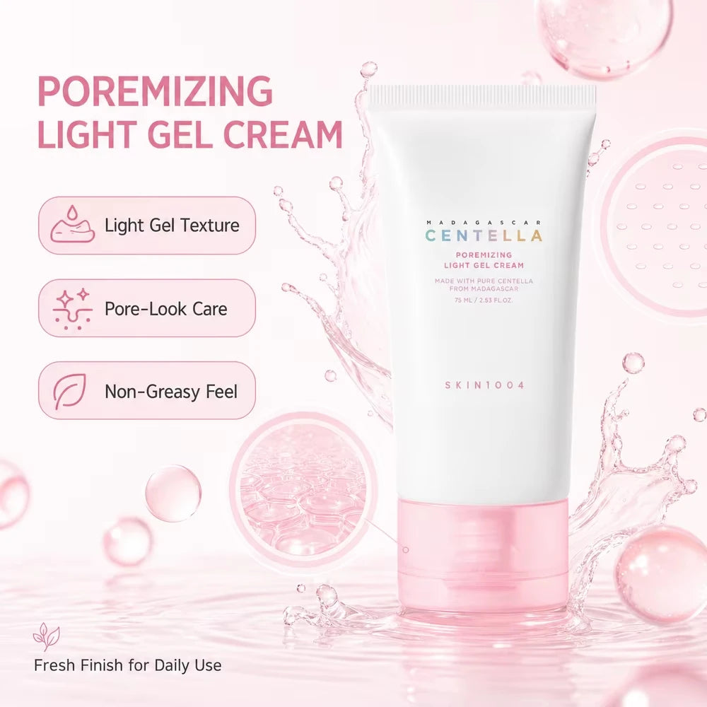 Serie de cremas de cuidado facial coreano con centella asiática, hidratante y calmante, iluminadora del tono de la piel, gel con ácido hialurónico y minimizador de poros