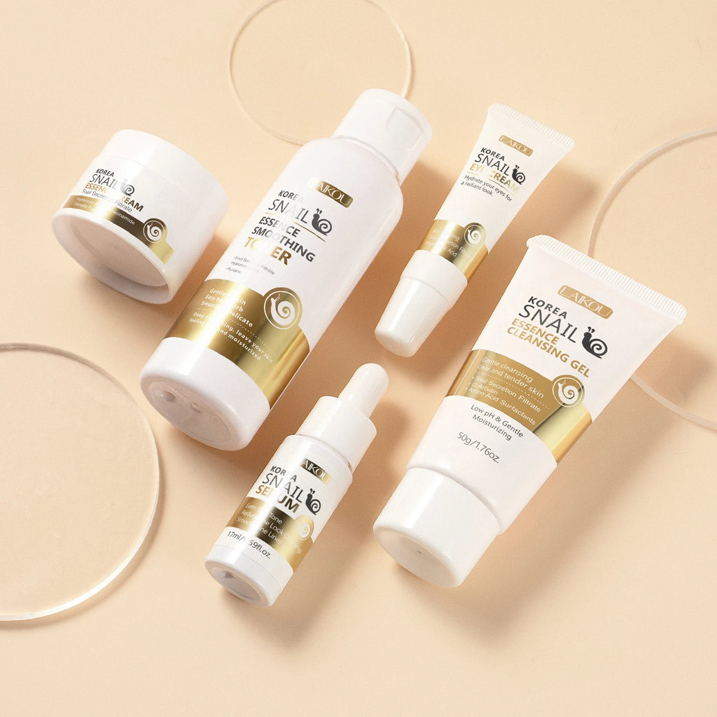 Set de cuidado facial LAIKOU Snail 24K Gold, con secreción de caracol, colágeno, ácido hialurónico y niacinamida, reafirmante e iluminador