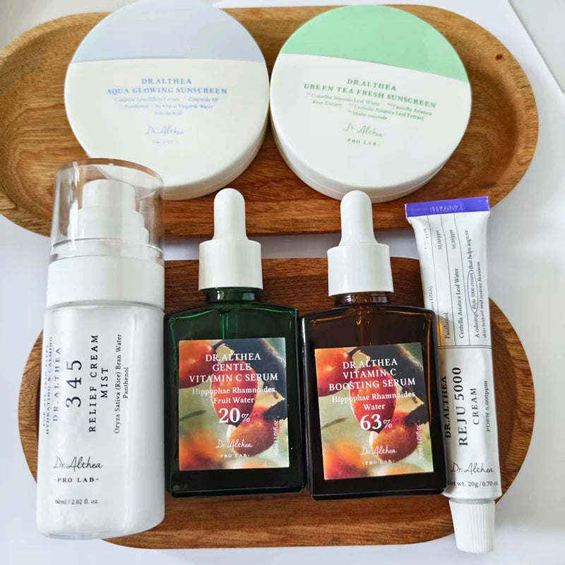 🌸 Dr. Althea 345 Cream, Spray Hydratant & Solaire Thé Vert — Apaisant, Longue Tenue & Nourrissant | K-Beauty