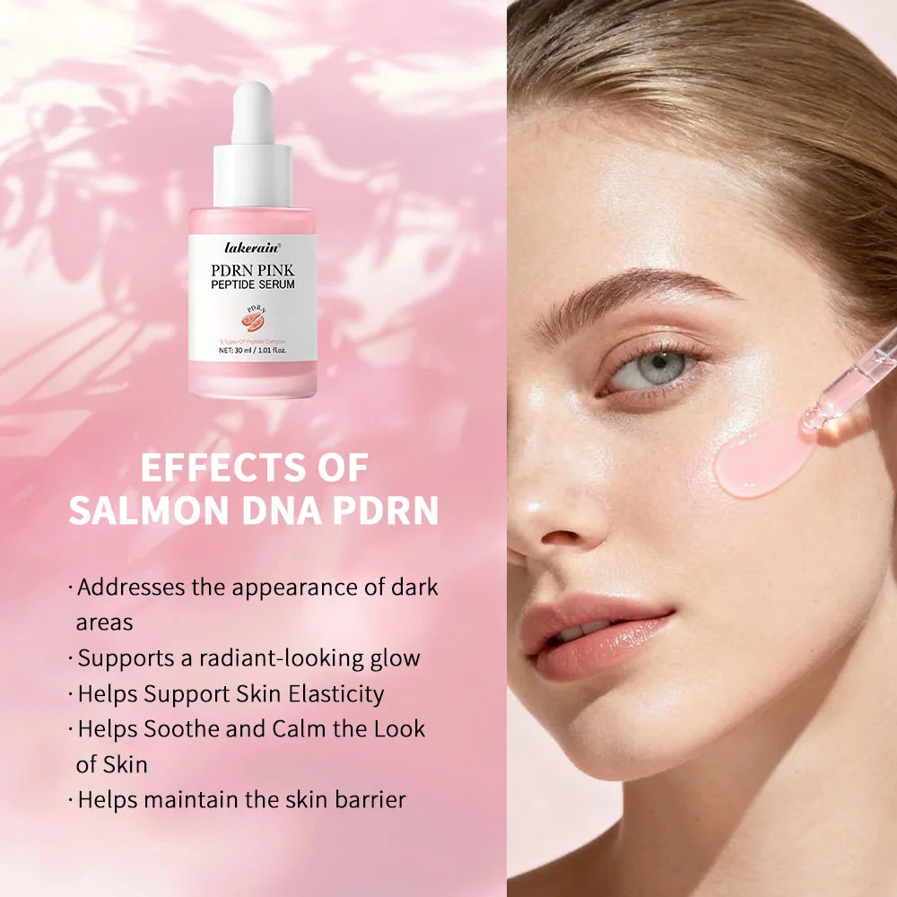 Sérum de péptidos rosa con ADN de salmón PDRN, sérum Pink Glow, elimina la oscuridad de la piel, hidratante, humectante, reafirmante, cuidado de la piel coreano