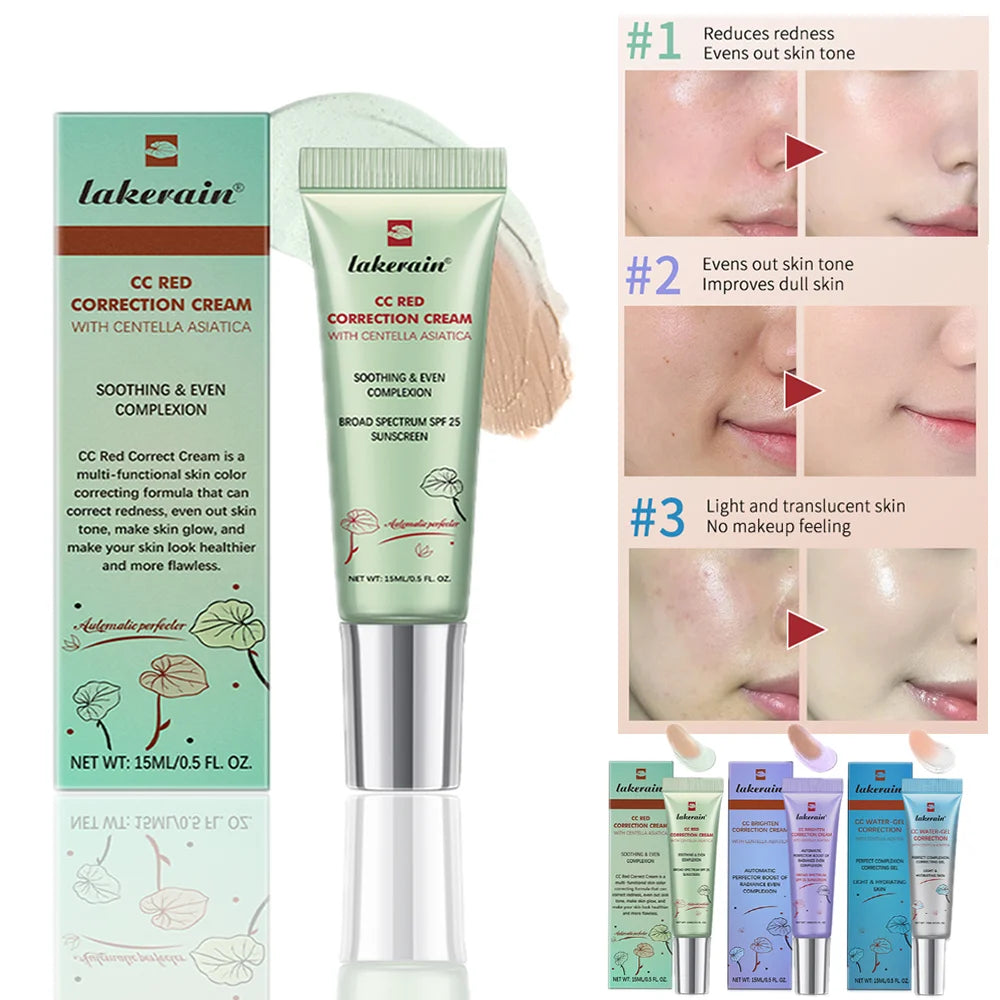 CC Cream Water-Gel K-Beauty lakerain 💧 — Teinte Adaptative, Centella Asiatica & Hydratation | 15ml | 3 Teintes