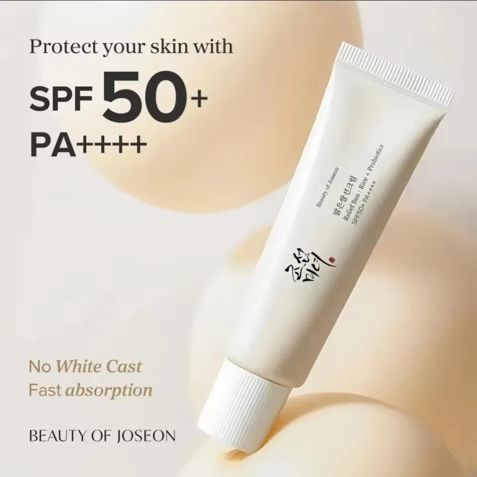 🏛️ Beauty of Joseon Solaire Relief Sun Riz & Probiotiques SPF50+, Essences & Sérums — Routine K-Beauty Ancestrale