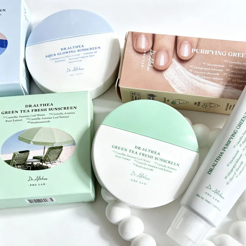 Productos para el cuidado de la piel Dr.Althea, loción en crema facial 345 y 147 de 50 ml, set de crema PDRN Reju 5000 (paquete de 3 y 5) y protector solar de té verde Aqua