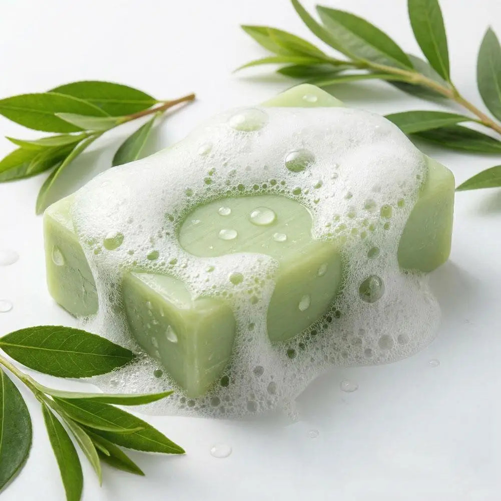 Gentle Exfoliating Bar Soap Natural Foot & Body Soaps Green Tea Tree Essential Oil Soap For Men Women Deep Cleaning Skincare