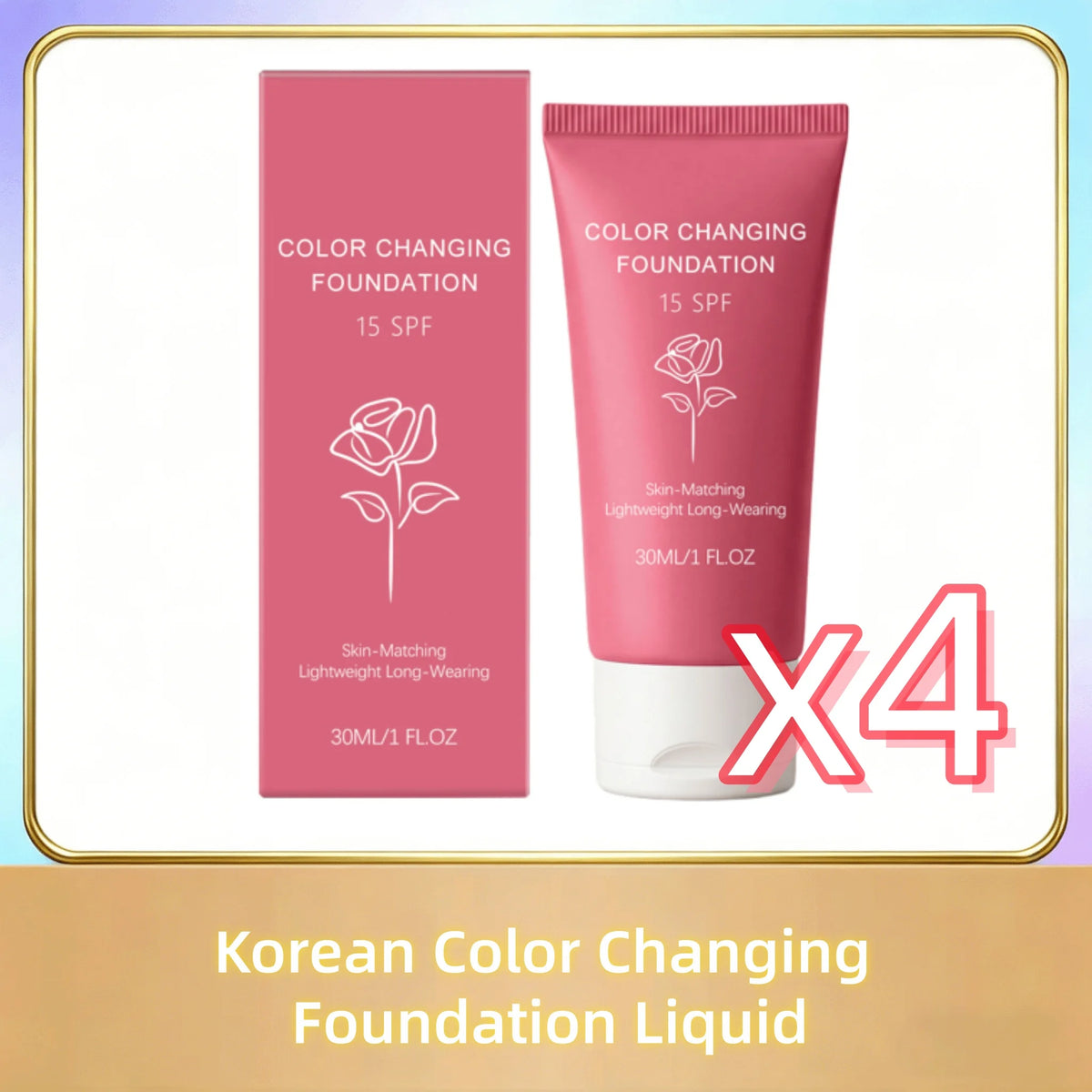 Fond de Teint K-Beauty 💧 — Teinte Adaptive Automatique, Couvrance Naturelle & SPF15 30g