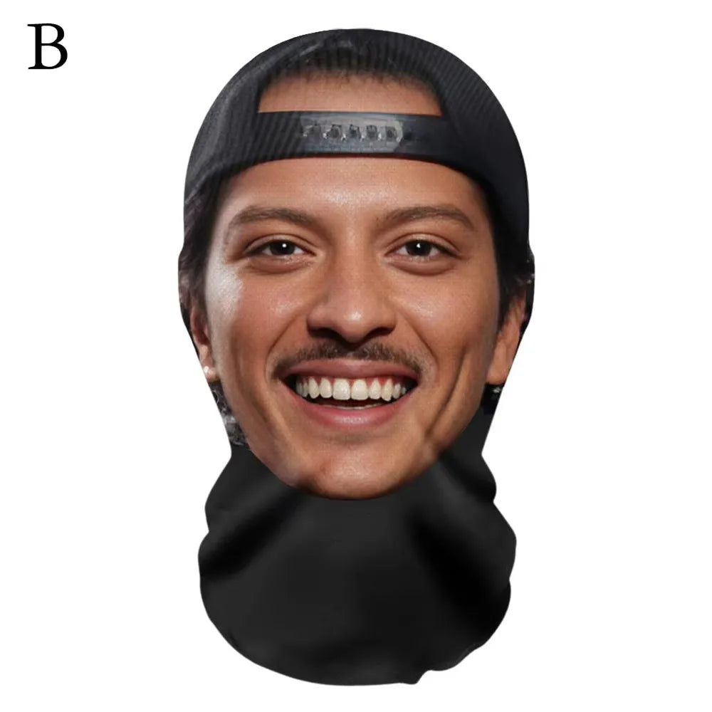 Masque Facial 3D Imprimé Cosplay & Fête 🎊 — Simulation Visage Réaliste, Unisex | Vent & Froid