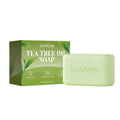 Jabón en barra de aceite de árbol de té para hombres y mujeres, limpieza profunda, calmante para piel seca, cuidado del olor corporal, exfolia y reafirma la piel, 100g
