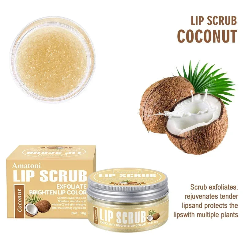Lip scrub 30g raspberry vanilla coconut watermelon lip brightening exfoliating lip moisturizing gift for women