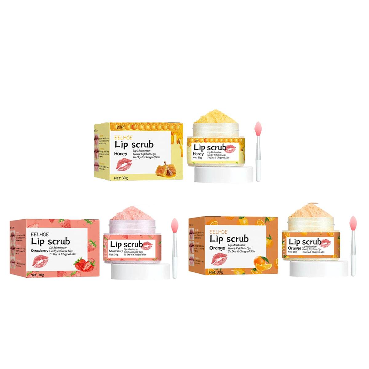 Lippenpeeling Frucht Erdbeere Orange Honig Aufhellung Lippenfarbe Peeling Tiefenreinigung abgestorbene Haut Lippenstift feuchtigkeitsspendende Lippenpflege