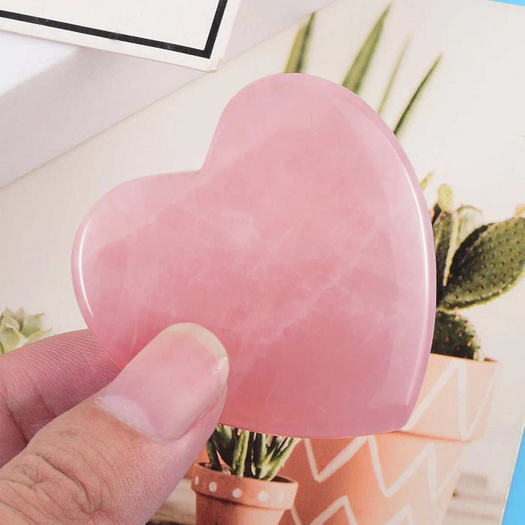 Gua Sha Corazón de Cuarzo Rosa 💕 — Cristal Natural, Tratamiento Facial Lifting y Drenante | 6 cm | Regalo Ideal