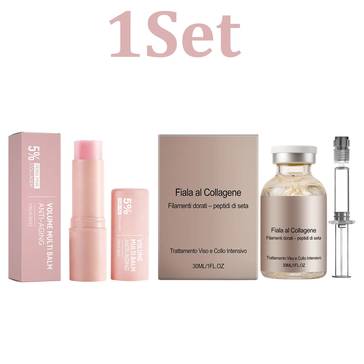 K-Beauty Feuchtigkeitsstift & Seiden-Ampullen-Serum-Set 🌸 — Kollagen, Anti-Falten & Hautbarriere | CPNP-zertifiziert