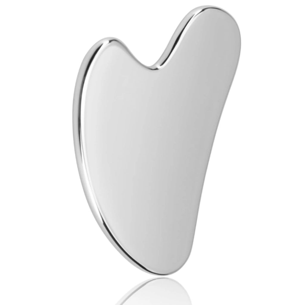 Juego de rodillo facial y Gua Sha de acero inoxidable 304, herramientas faciales para rostro y cuerpo, drenaje linfático, tensión facial, duradero