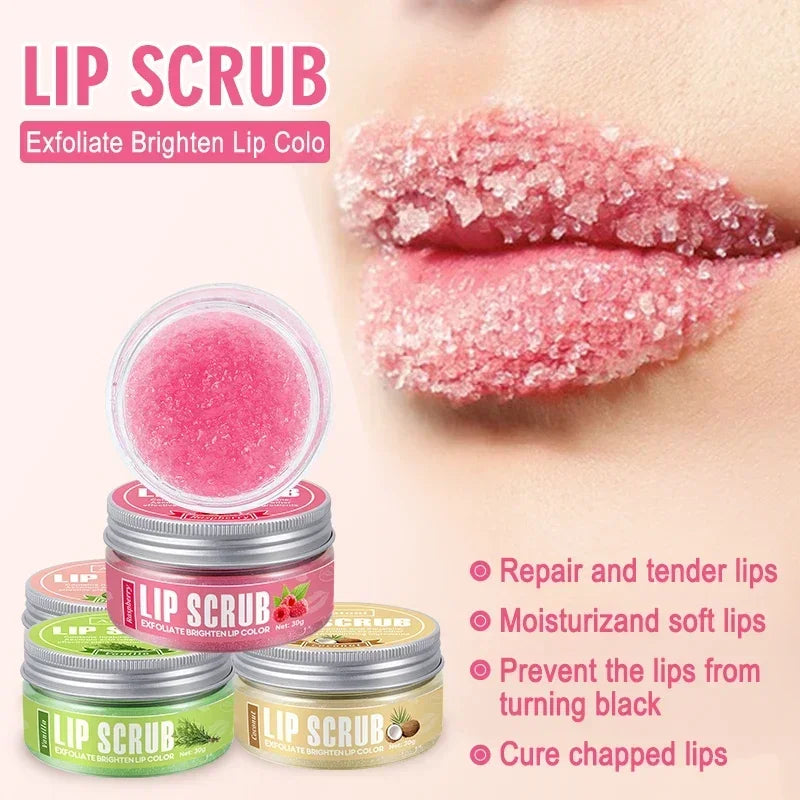 Lip scrub 30g raspberry vanilla coconut watermelon lip brightening exfoliating lip moisturizing gift for women