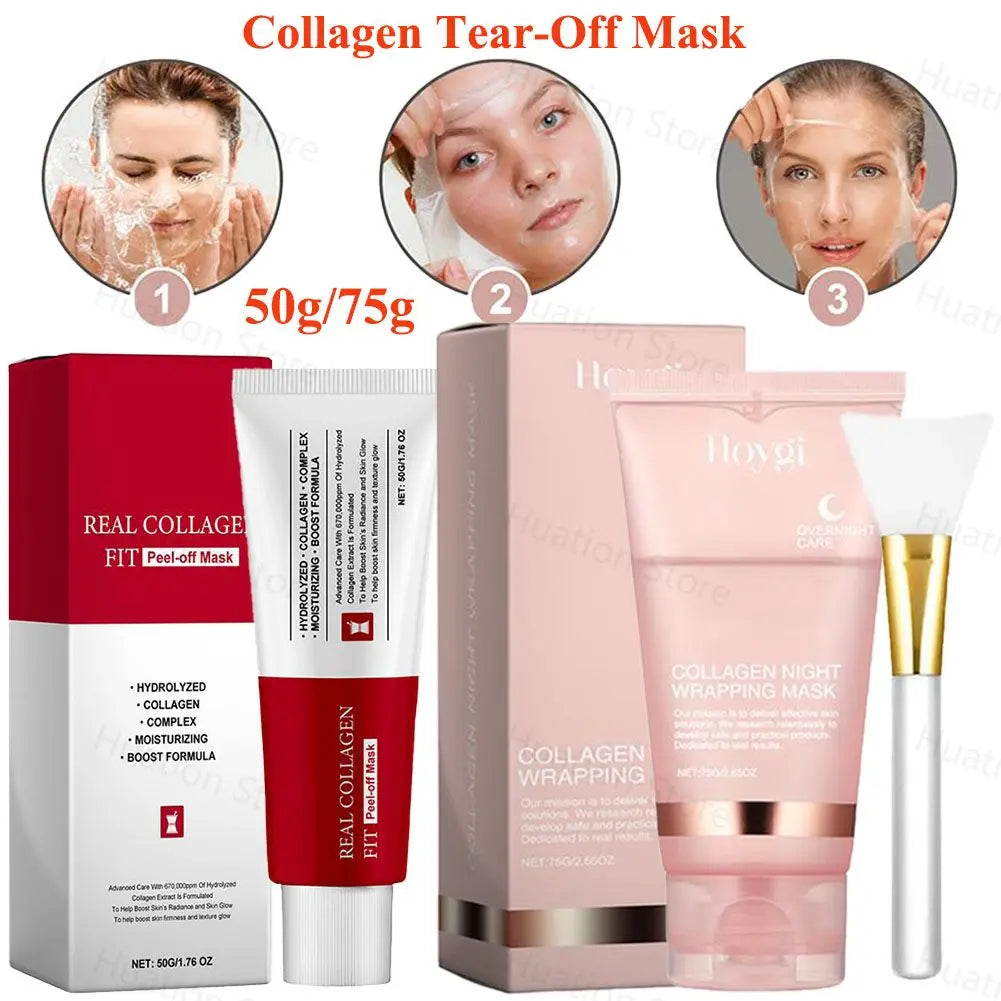 Mascarilla Peel-Off de Colágeno Hidrolizado K-Beauty 🌙 — Hidratación, Antiarrugas y Mascarilla Nocturna | 50g y 75g | 3 Tonos