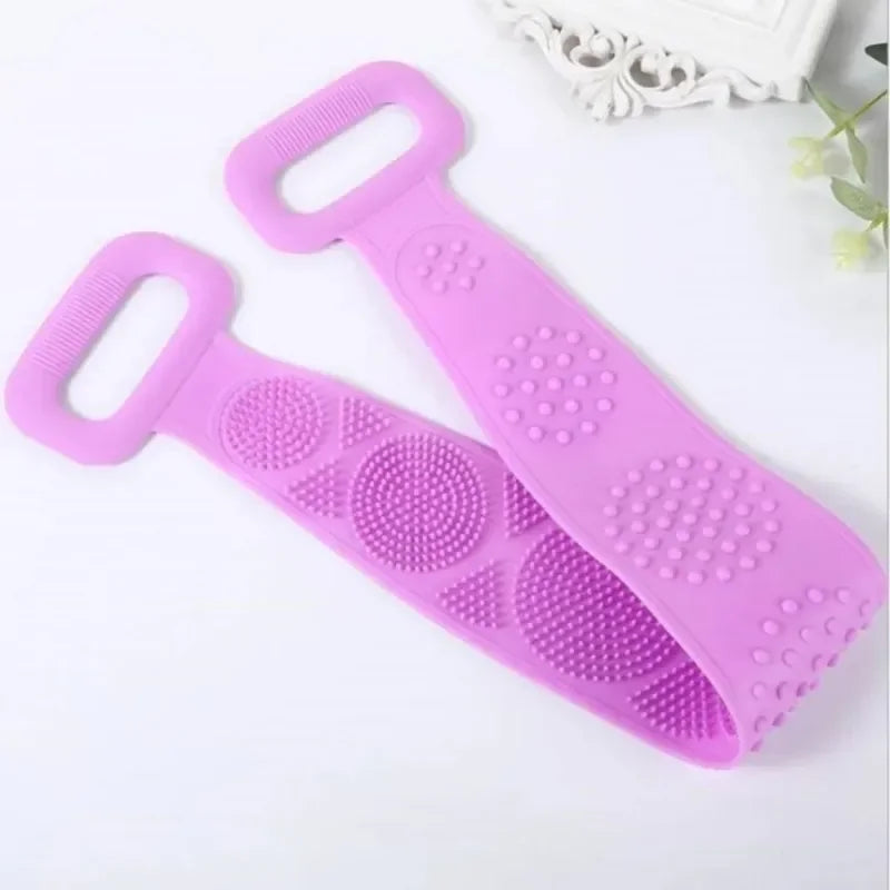 Brosse Gommante Silicone Dos & Corps 🛁 — Double Face Massage & Exfoliation, 60cm | 4 Coloris
