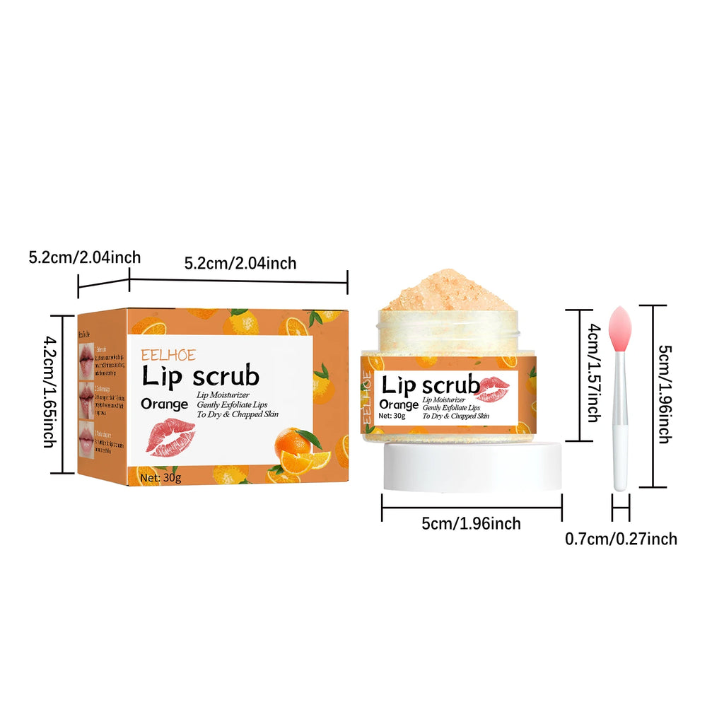 Exfoliante labial de frutas, fresa, naranja y miel, aclarante, exfoliante de color de labios, limpieza profunda, piel muerta, hidratante para labios, cuidado de labios