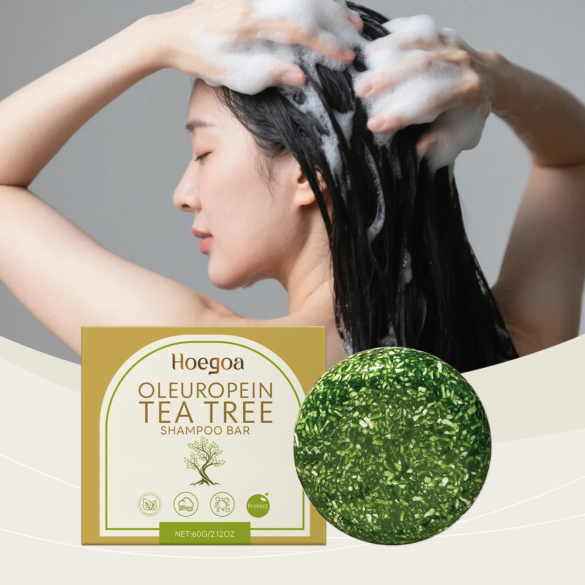 Tea Tree Shampoo Bar Dandruff Removal Oil Control Scalp Cleansing Damaged Hair Repair Natural Herbal Solid Hair Soap 60g