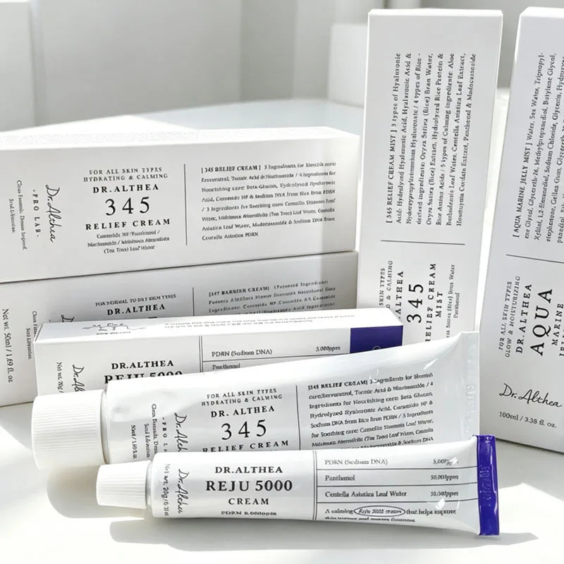 Productos para el cuidado de la piel Dr.Althea, loción en crema facial 345 y 147 de 50 ml, set de crema PDRN Reju 5000 (paquete de 3 y 5) y protector solar de té verde Aqua
