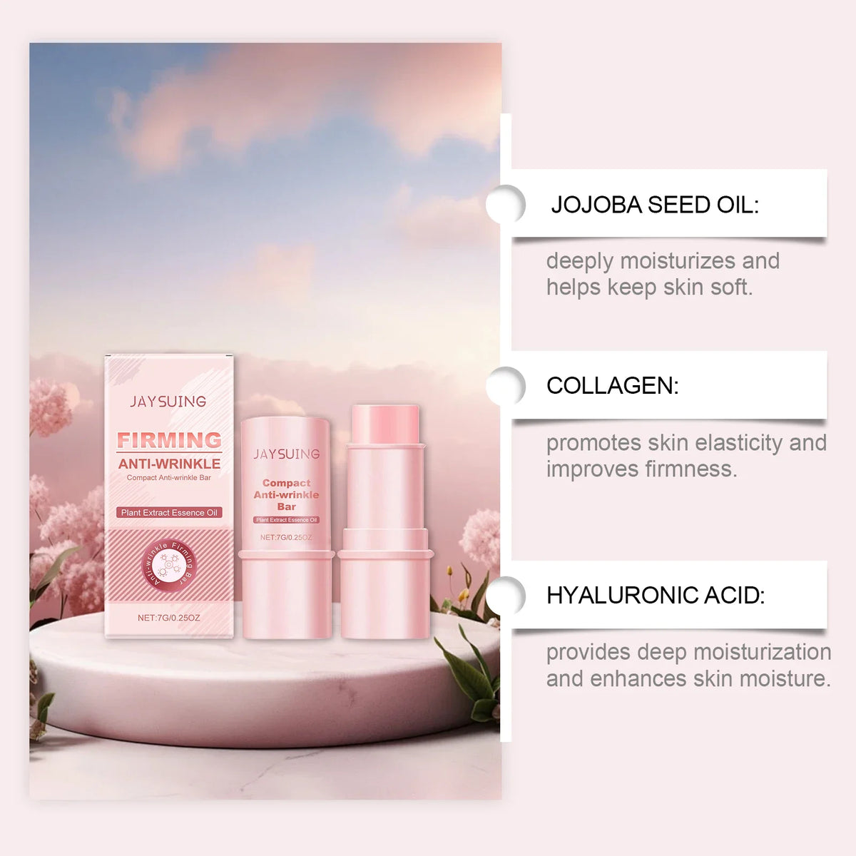 Stick Baume Multi-Usage eelhoe 🌿 — Collagène, Hydratation Profonde, Anti-Rides & Base Maquillage | 7g