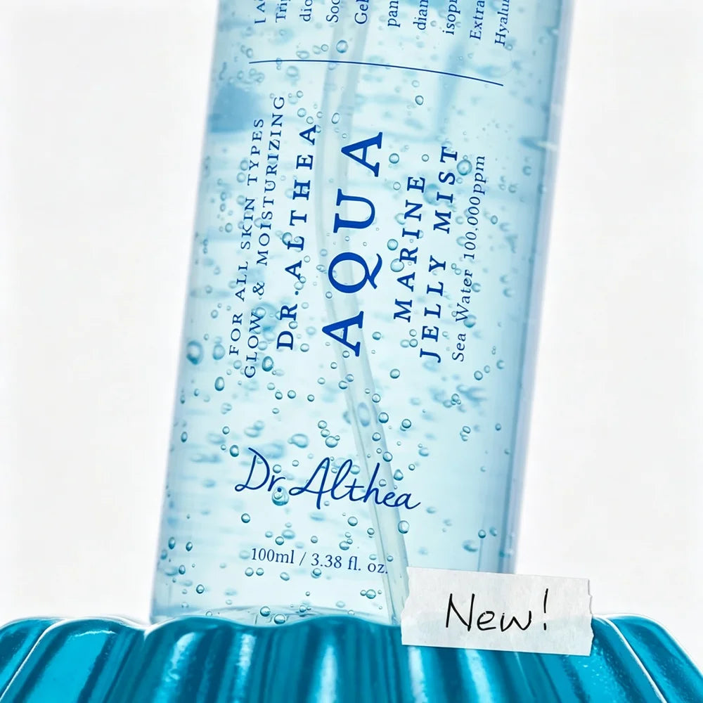 Set de cuidado facial Dr. Althea Korean Aqua Marine: suero hidratante, bruma y crema, con un 70% de agua de bambú, hidratación profunda y calmante para la piel.