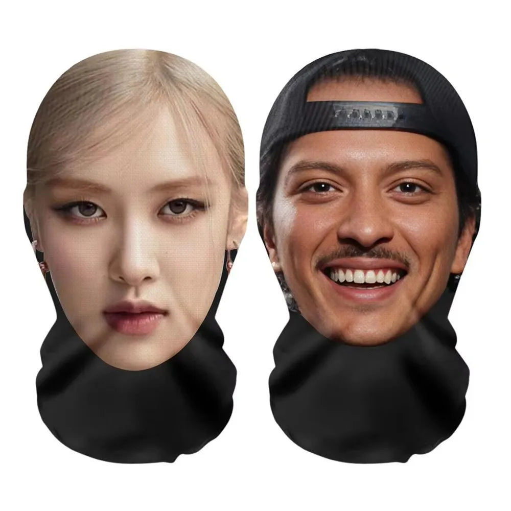3D-gedruckte Cosplay- & Party-Gesichtsmaske 🎊 — Realistische Gesichtssimulation, Unisex | Wind- & Kälteschutz