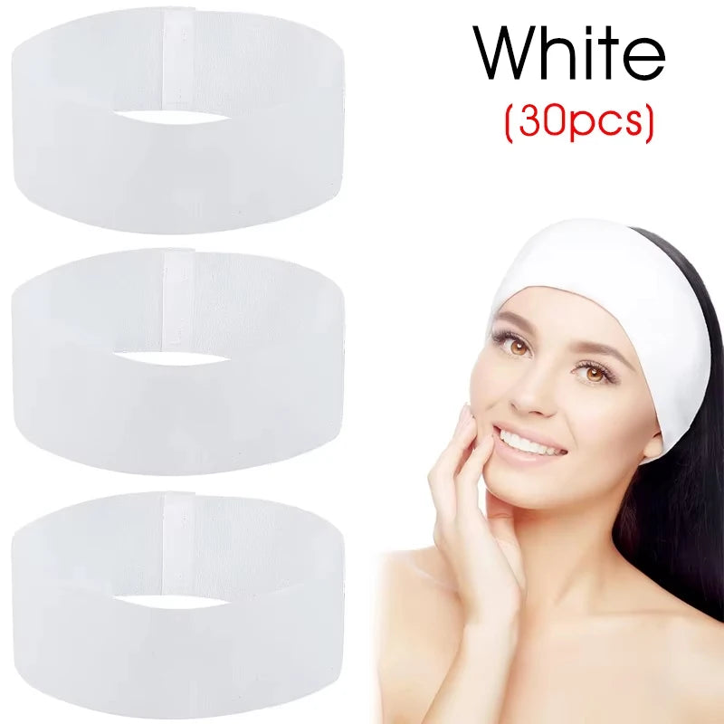 🌸 Bandeaux Jetables Soin Visage Non-Tissés — Ultra-Doux, Extensibles & Hygiéniques | Lot 10, 50 ou 100 pcs