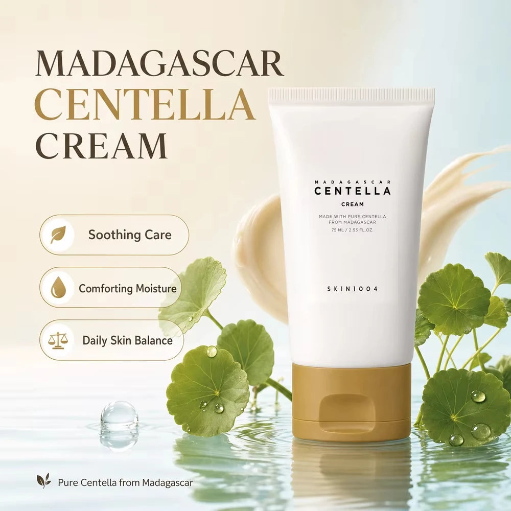 Serie de cremas de cuidado facial coreano con centella asiática, hidratante y calmante, iluminadora del tono de la piel, gel con ácido hialurónico y minimizador de poros