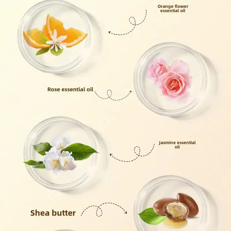 Jabón de manteca de karité y aceite esencial de flor de azahar, bruma colorida, limpiador desmaquillante suave, baño corporal, hidratación humectante
