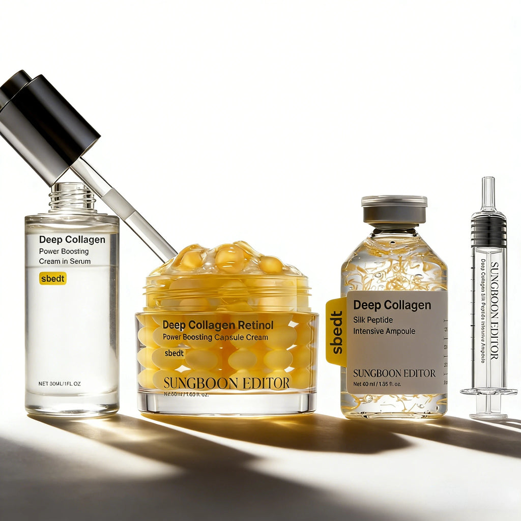 Kit de cuidado de la piel K-Beauty Sbect 🧴 — Colágeno, péptidos de seda, ampolla PDRN y sérum potenciador | 40ml