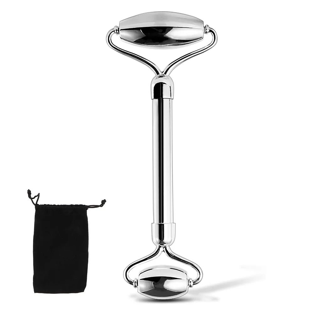 304 Stainless Steel Facial Roller and Metal Gua Sha Set, Face and Body Treatment for Lymphatic Drainage and Facial Tension, Durable