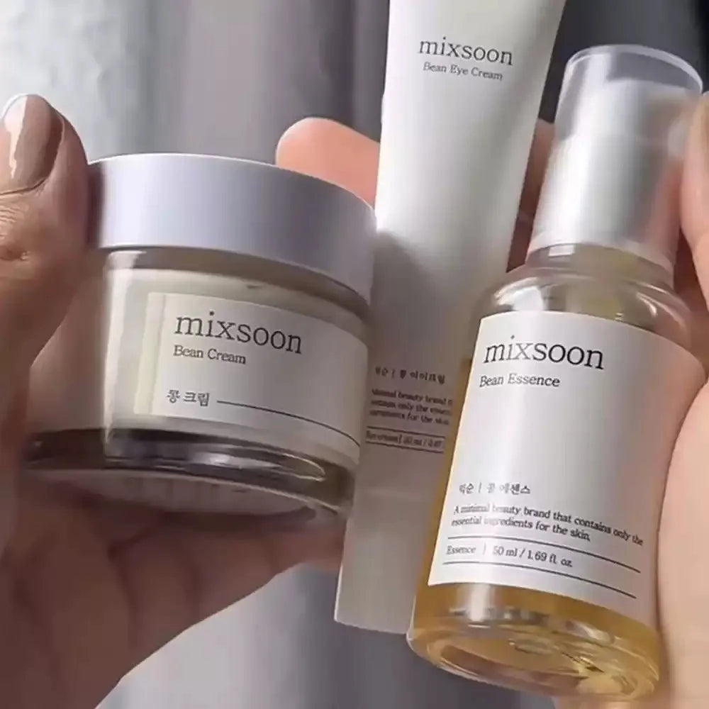 Korean Mixsoon Bean Skincare Set Hydrating Cream SPF50 Sunscreen Cleanser Serum Brightening Nourishing & Smoothing Skin