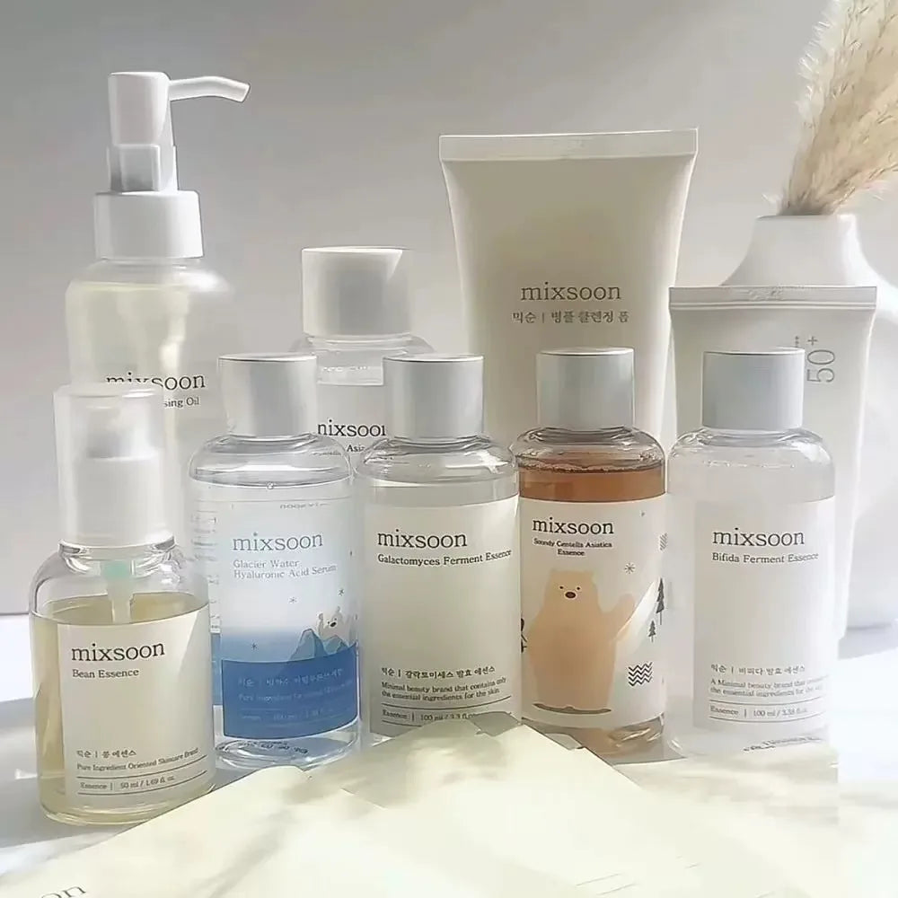 Korean Mixsoon Bean Skincare Set Hydrating Cream SPF50 Sunscreen Cleanser Serum Brightening Nourishing & Smoothing Skin