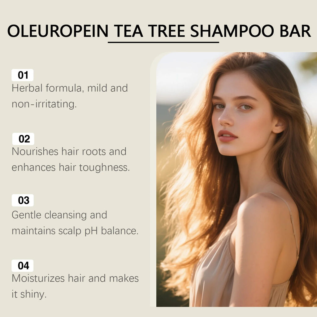 Tea Tree Shampoo Bar Dandruff Removal Oil Control Scalp Cleansing Damaged Hair Repair Natural Herbal Solid Hair Soap 60g