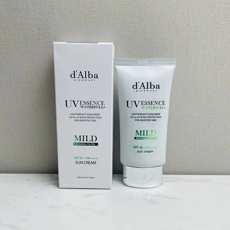 Protector solar D'Alba SPF50+ Esencia coreana UV Waterfull Sun Cream Bloqueador solar Crema facial hidratante suave 50ml