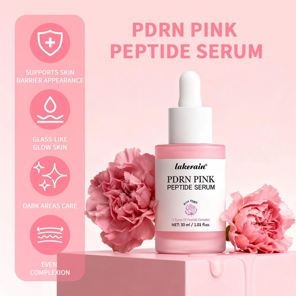 Sérum de péptidos rosa con ADN de salmón PDRN, sérum Pink Glow, elimina la oscuridad de la piel, hidratante, humectante, reafirmante, cuidado de la piel coreano