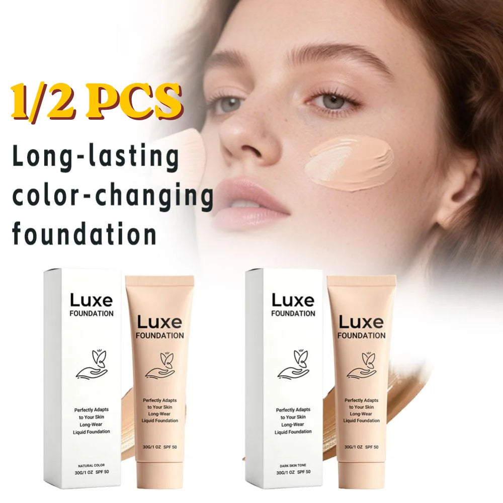 Fond de Teint Liquide Luxe K-Beauty 💄 — Color-Adjusting, Couvrance Totale, SPF50 & Tenue 12h | 30g