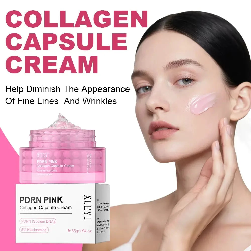Crema en Cápsulas de Colágeno Rosa PDRN y Niacinamida LUXURYTO 🌸 — Tono Uniforme, Hidratación Ligera y Luminosidad