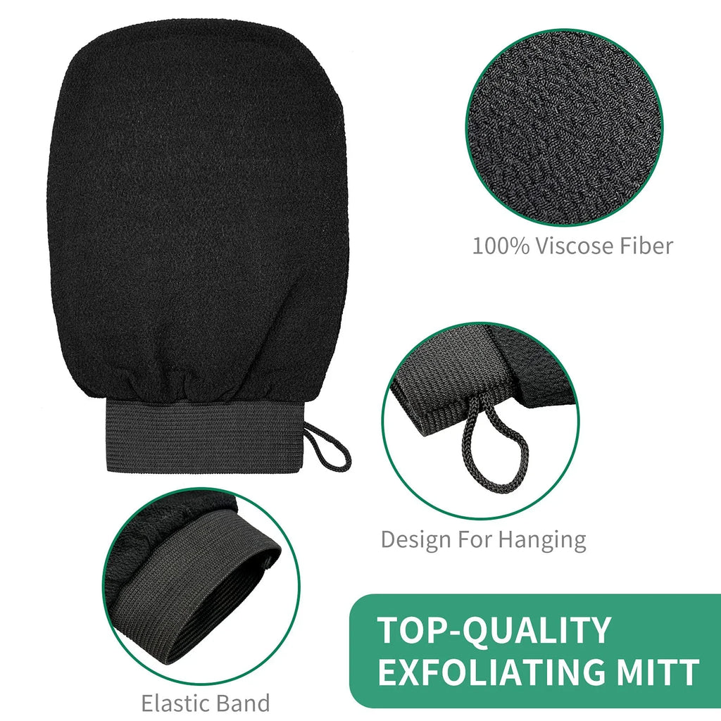 1 unidad de guante exfoliante profundo - Guante de fibra 100% viscosa para limpiar la piel y eliminar la piel muerta y la suciedad