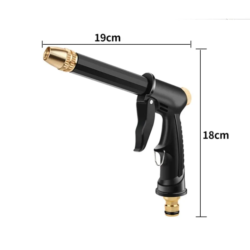 Pistolet d'Arrosage Haute Pression Portable 💧 — Réglable, Universel Voiture, Jardin & Animaux | Noir