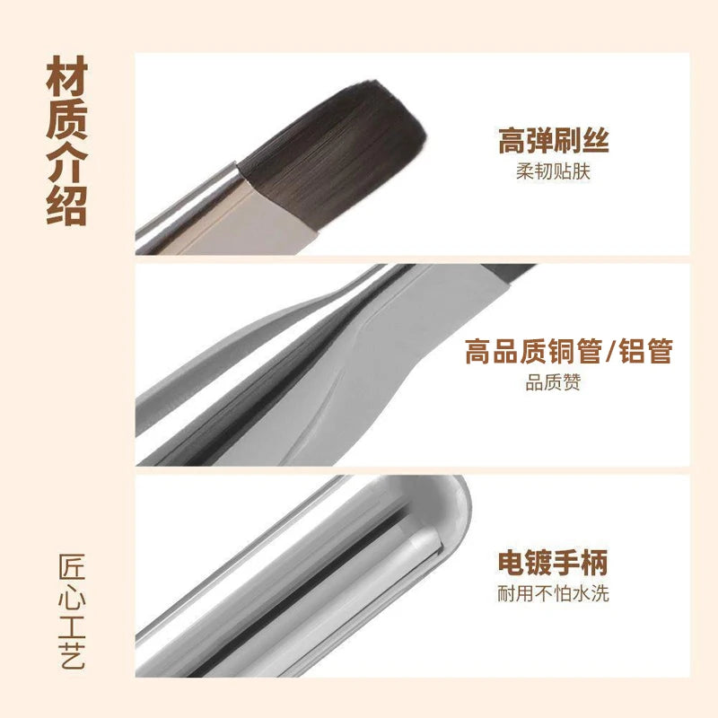 Pinceau Fond de Teint Ultra-Fin K-Beauty 🖌️ — Ligne Fine, Correcteur & Masque | Manche Argenté